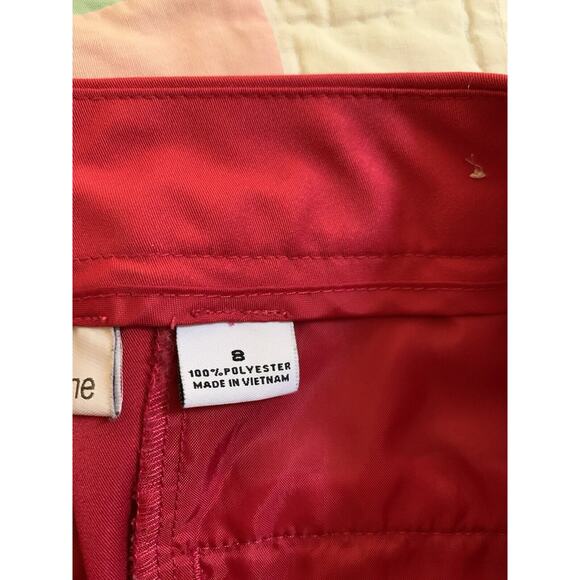 Liz Claiborne Crop Capri Pants Womens Size 8 Hot Pink Golf Mid Rise Pockets Poly - Picture 6 of 6